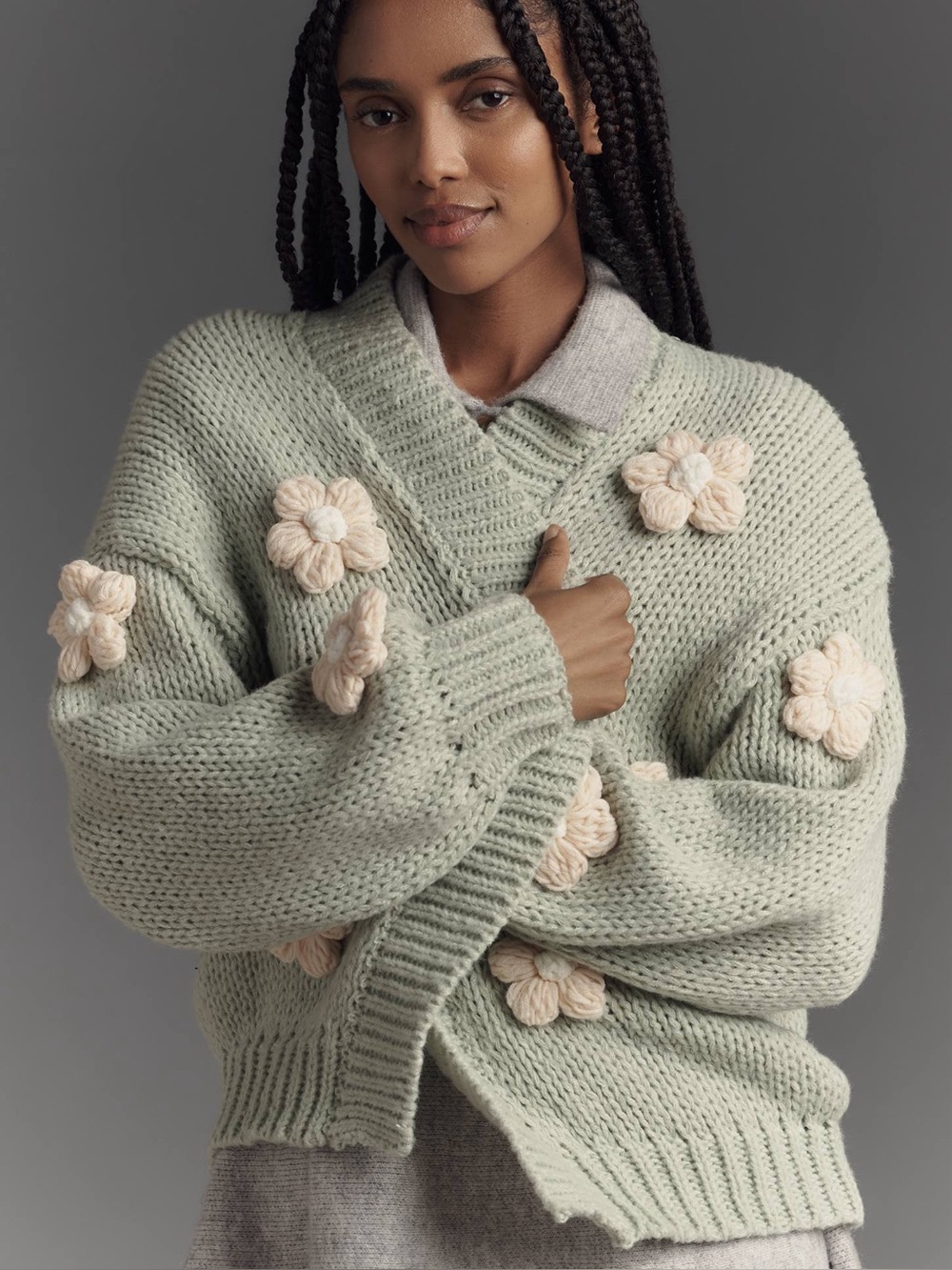 Maeve Anthropologie the Susannah 3d flower cardigan sweater
